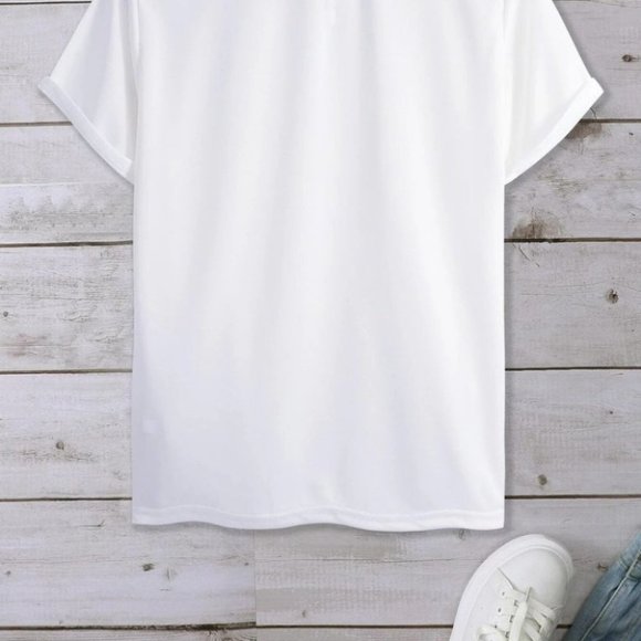 White Casual Men's Rose Print Tee - Picture 4 of 6